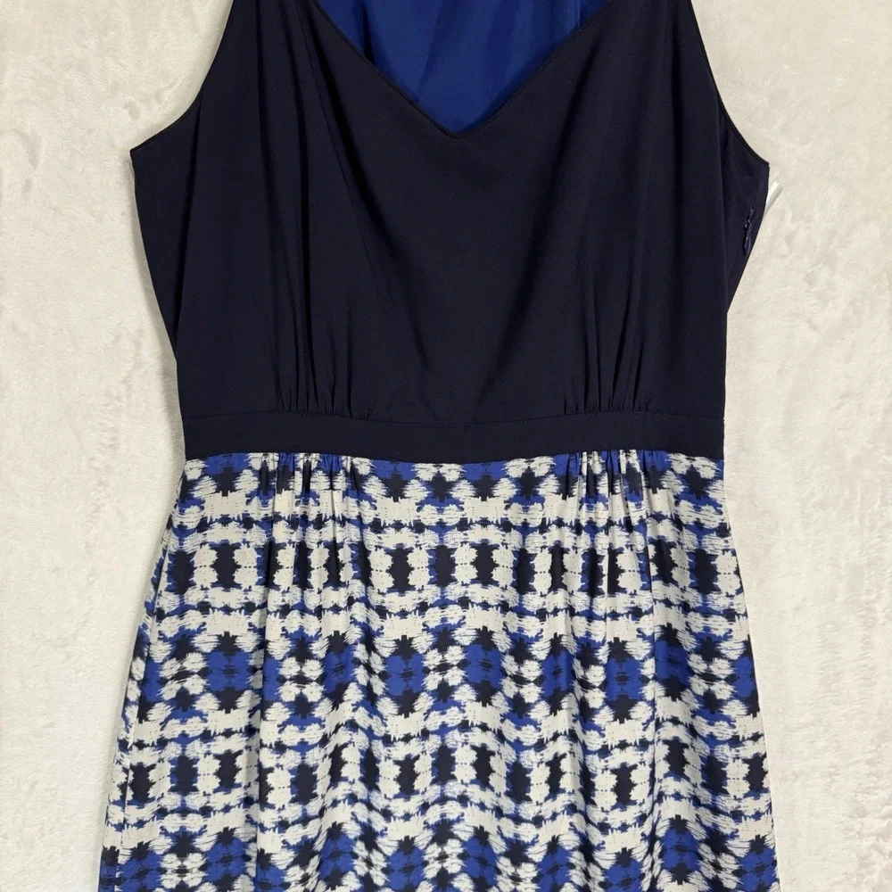 J.CREW Racerback Maxi Dress‎ Size 2 Blue Tie Dye Casual Boho Retro Coastal Slit
